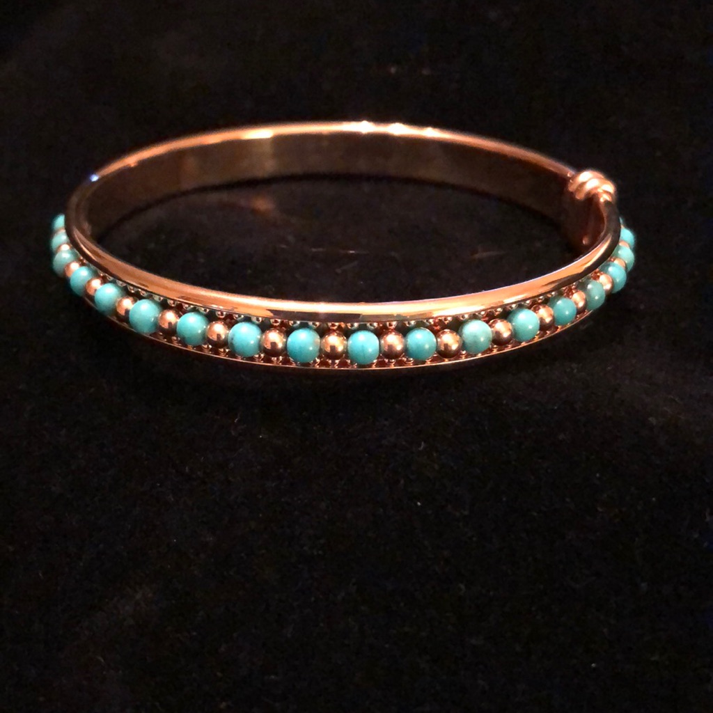 New Bronzo Italia Turquoise & Rose Bronze Bracelet